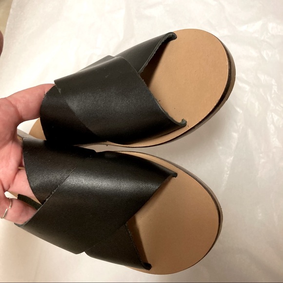 Topshop Leather Criss Cross Hawaii Slides 8.5 - Picture 10 of 13